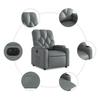 Vidaxl Electric Recliner Armchair, Grey, Upholstered with Faux Leather