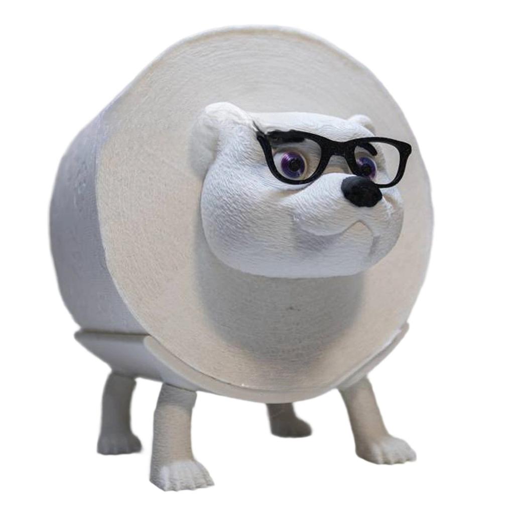 Cute Bear Toilet Paper Holder With Glasses - Sturdy Bathroom Tissue Holder