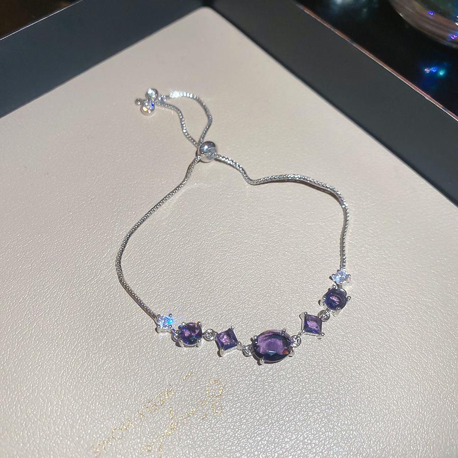 Blue Star Zirconia Hexagonal Flower Bracelet - Stylish, Versatile, and Luxurious Wrist Jewelry for Women