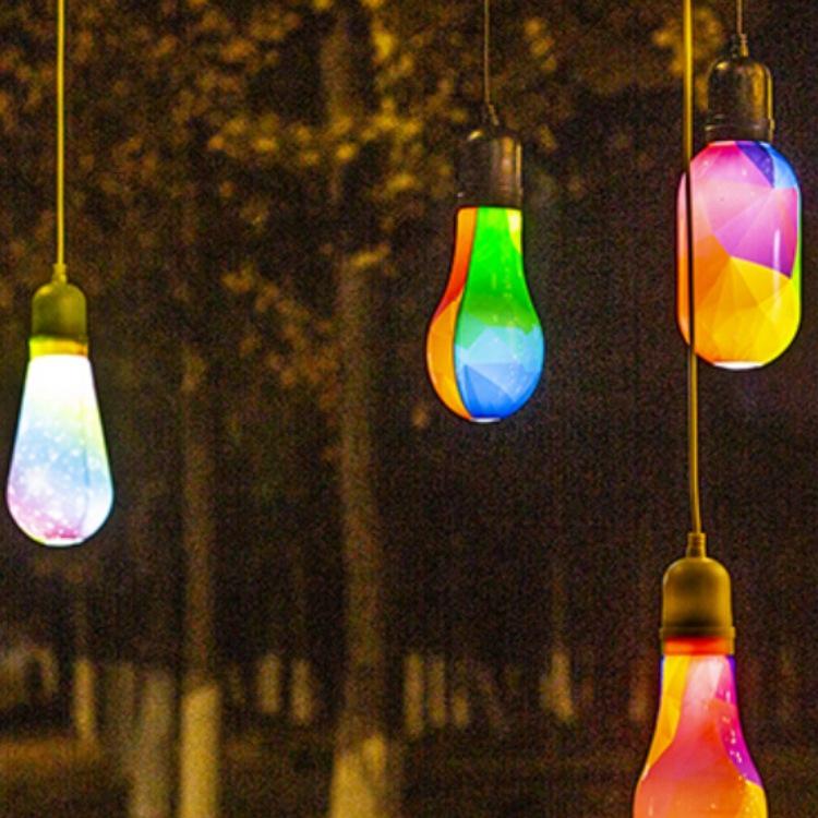 Colorful LED Tree Pendant Light - Glazed Wishing Bottle for Outdoor Festival and Street Decoration