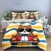 Cat driving red car. Bedding sets Duvet cover sets Duvet covers Pillowcases(1 * Duvet Cover 2 * Pillowcases without duvet insert)