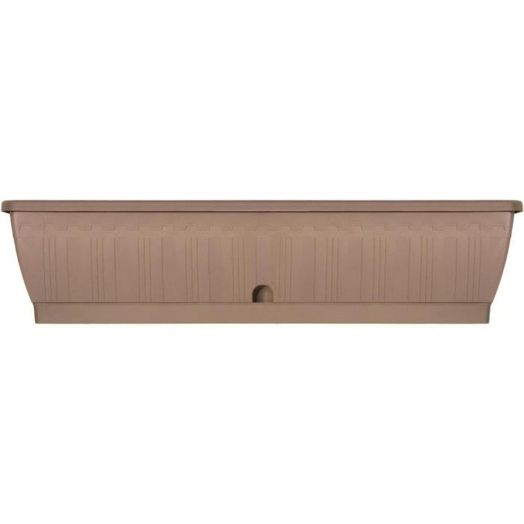 Jardiniere - GARDEN ID Terraflor - Taupe 80 cm - Solidité - Réserve d'eau - Recyclé & 100% recyclable - Volume pour plantes.