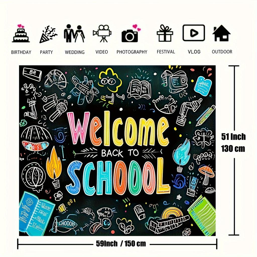 1 Striscione di Bentornato a Scuola - Decorazione Festa Primo Giorno per Insegnanti e Studenti Oggetti di Scena per Studio Fotografico Forniture Tavolo Torta
