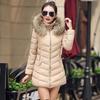 Women's Short Autumn and Winter Plus Size Thickened Hair Collar Hooded Coat Zip Paragraph Warm Slim Long Sleeved Jacket