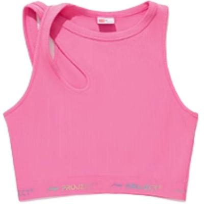 Fashionable Soft Skin-Friendly Comfortable Tight-Fitting Casual Short Sleeve Sports Vest Women Tops Azalea-Pink AVST122-1