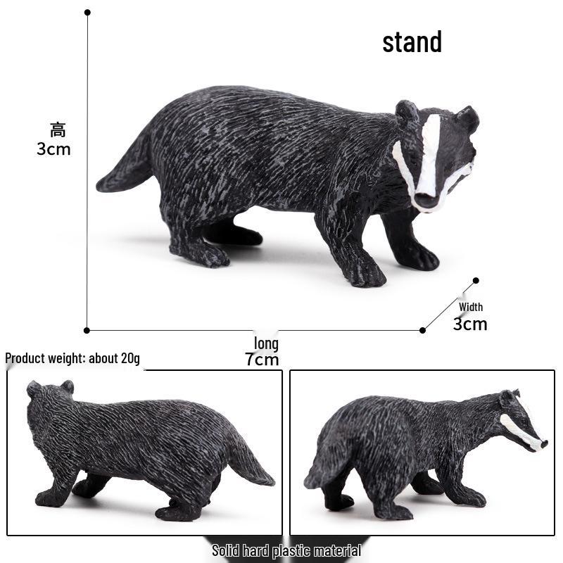 Miniatur-Dschungeltier-Simulationsspielzeug-Set: Reh, Fuchs, Eichhörnchen, Elch, Waschbär, Schwein, Kaninchen