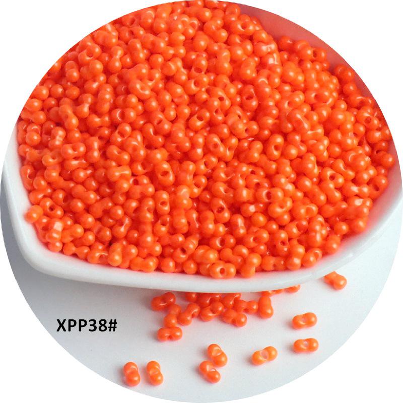 2x4mm Solid Color Glass Peanut Beads for DIY Jewelry & Hair Accessories