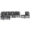 5 Piece Garden Lounge Set with Cushions Anthracite Steel