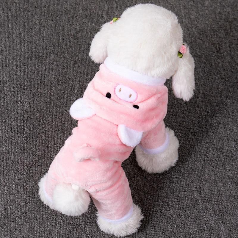 Dog Clothes 2026 Winter Thick Warm Four-Legged Coat Coral Fleece Small Dogs Puppies Bichon Frise Pomeranian