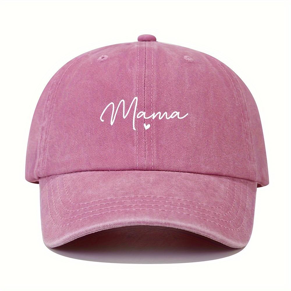 Mom loves patterned printed baseball caps, retro and fashionable women's casual washed dad hats, outdoor soft top sports hats