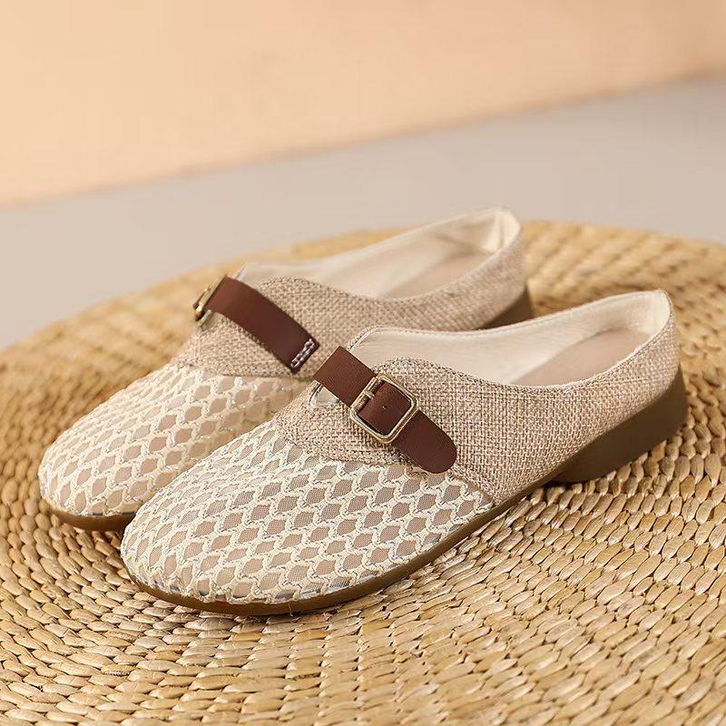 

Сетчатые полушлепанцы Birken женские 2025 новые удобные на плоской подошве дышащие сандалии на одном ремешке нескользящая пляжная обувь 40