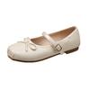 French Retro Ballet Shallow Mouth Single Shoes Girl 2025 Summer New Fairy Wind Gentle Soft Sole Mary Jane Shoes Girl