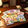Art Supplies for Early Education 8PCS Children's Cartoon Coloring Book, Animals/Fruits/Vehicles/Fairy Tale Characters Theme, Thickened Ink-proof