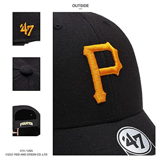 47 Brand Pirates MLB Black and Yellow Cap B-MVP20WBV (01)