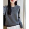 Women's Soft Pure Wool Sweater - Cozy Long Sleeve Knit for Fall/Winter