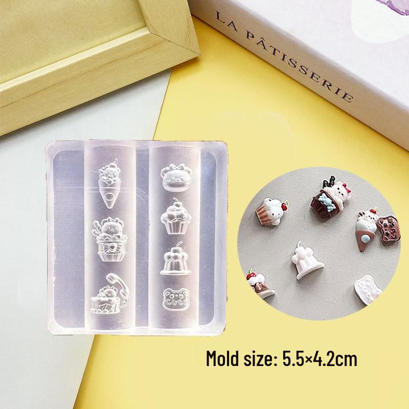 Stampi per Unghie Artistiche 3D in Alta Trasparenza - Design Orsetto, Fiocco, Bouquet