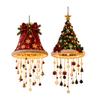Indoor Living Room Ornaments Lighted Christmas Ceiling Hanging Decor, Pre-Lit Tree Bell Pendant with Big Decor Warm LED, Porch Doorway Holiday