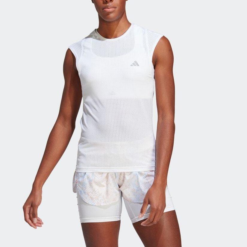 Adidas T Shirts Women's White Crew Neck Moderate Straight Fit HM4319