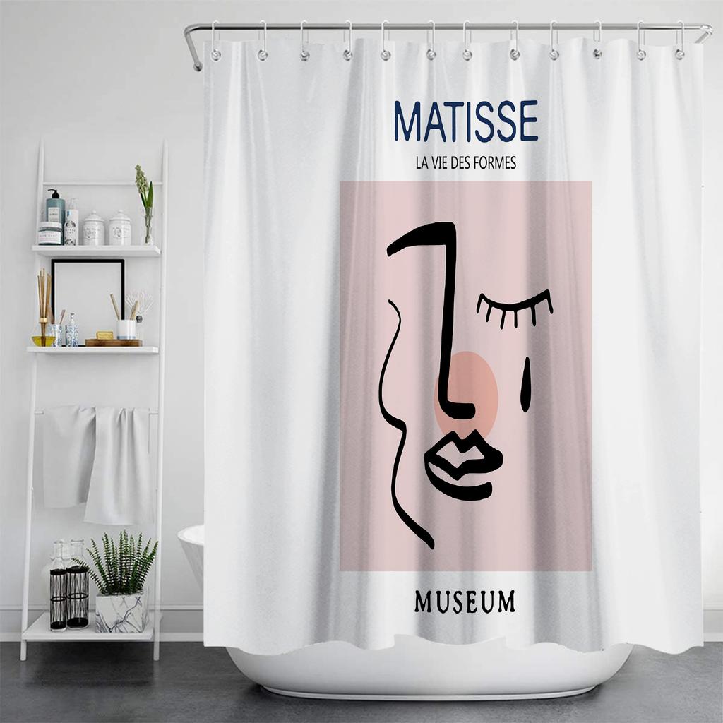 Famous Painting Waterproof And Mildew Proof Shower Curtainnordic Style Shower Curtain Set Hook Home Decoration Bathroom Curtains