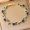 Bracelet Feuille Plaqué Or avec Incrustations de Zircon Hachuré et de Diamant