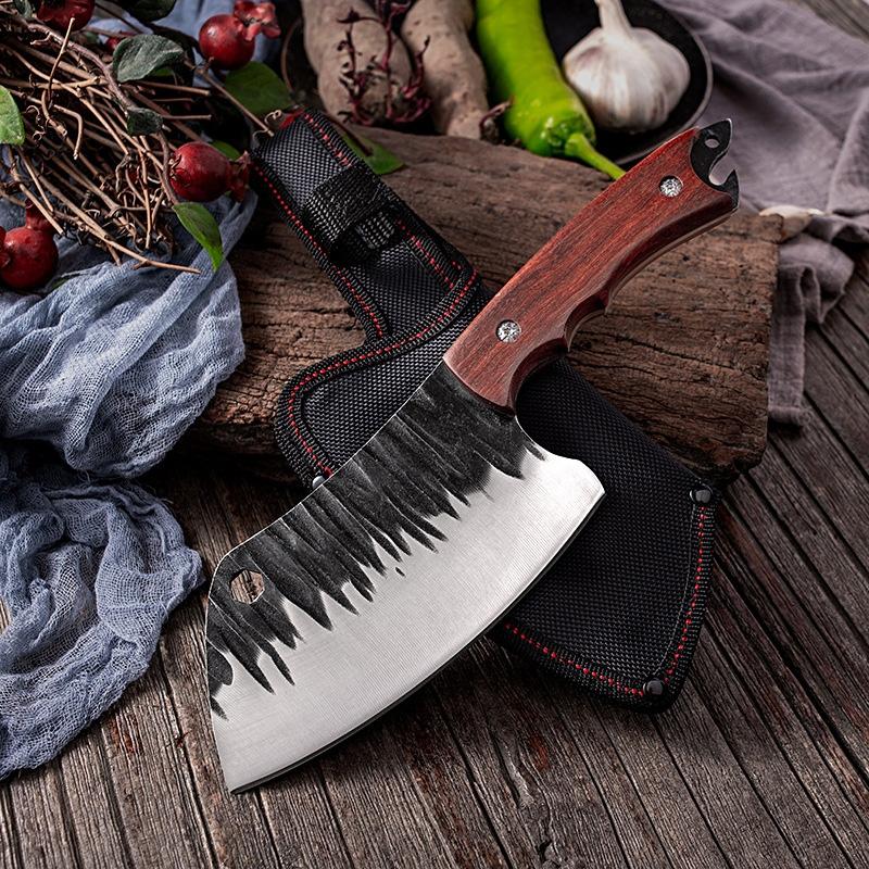 WXCOO Kitchen Accessories Stainless Steel Cooking Butcher Knife Wooden Handle Meat Cleaver Chef Knife Boning Knife