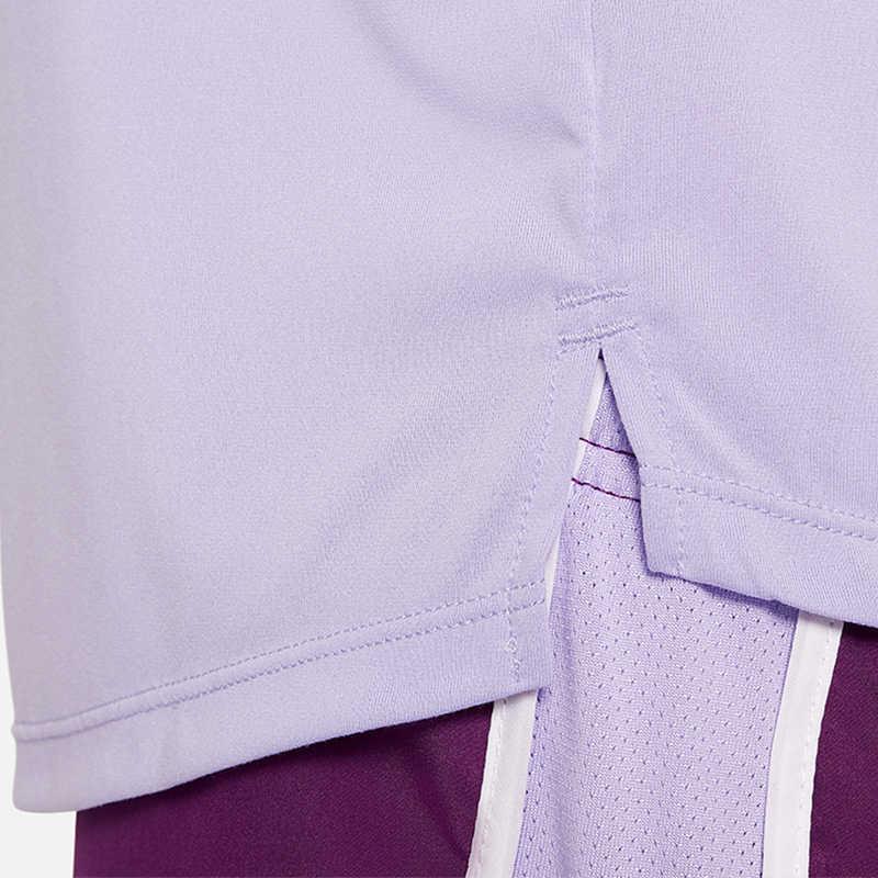 Nike Camiseta de Cuello Redondo con Logo Estampado para Niños Tops Morado Claro DD7639-515