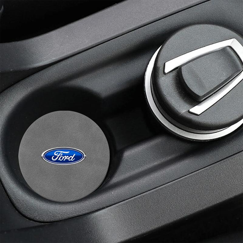 Badge Car Cup Coaster Waterproof Non-Slip Sift-Proof Spill Saucer For Ford Focus Mondeo Kuga Fiesta MK7 Escort Explorer Edge 2 4 MK2 MK4