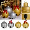 Inflatable Christmas Bell Ball for Indoor Outdoor Yard Holiday Party Decor, Not Included