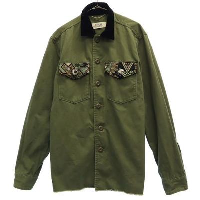 Long Sleeve Shirt Jacket XS Khaki Men's Used