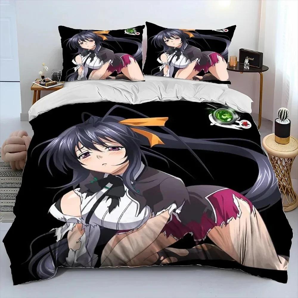 Sexy Girl High School DxD Anime Bedding Set Duvet Cover Bed Set Quilt Cover Pillowcase Comforter king Queen Size Boys Adult