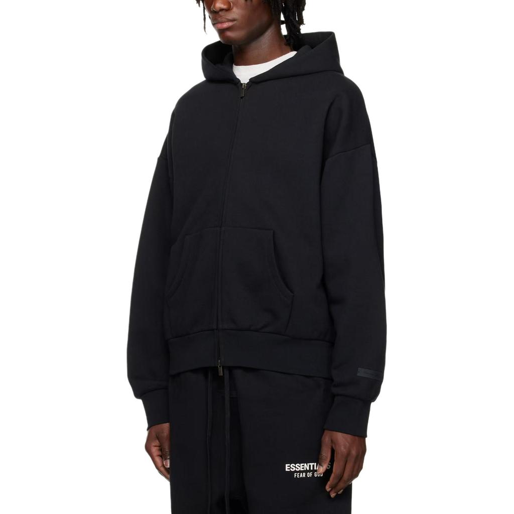 Fear of God Essentials Classic Full Zip-Up Hoodie 'Jet Black' Men's 192AS254780F