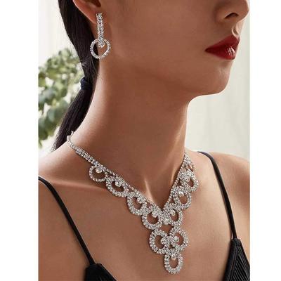 Conjunto de joias da moda colar brincos para mulheres