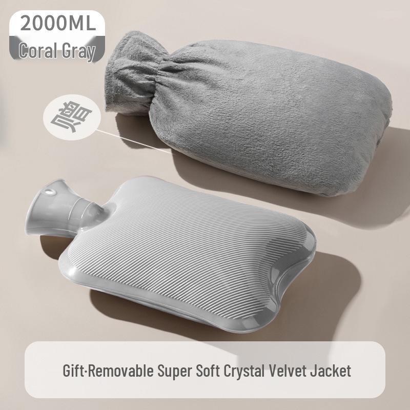 Plush Hot Water Bottle: Large, Explosion-Proof Hand and Waist Warmer, Small Stomach Pack, Pour-in Type.