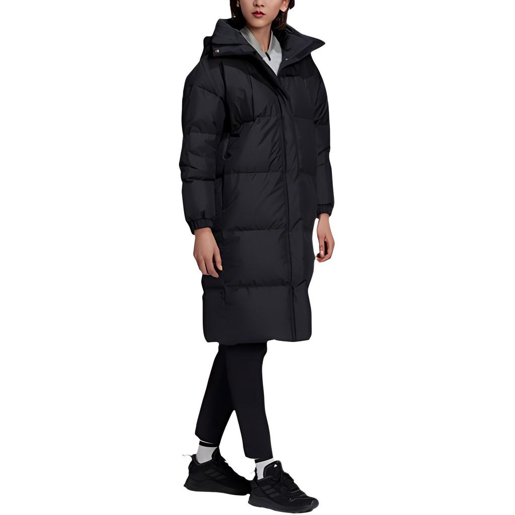 Adidas Solid Color Warm Windproof Sports Casual Down Jacket Women Jackets Black GE9953