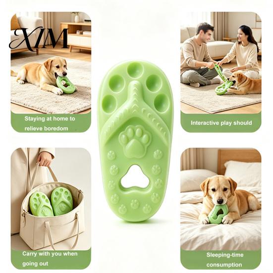 Teething Toys for Puppies Slipper Dog Chew Toy, Puppy Thong Sandal Shape, Interactive Durable Fetch Toy Small to Large Dogs, Pet Training