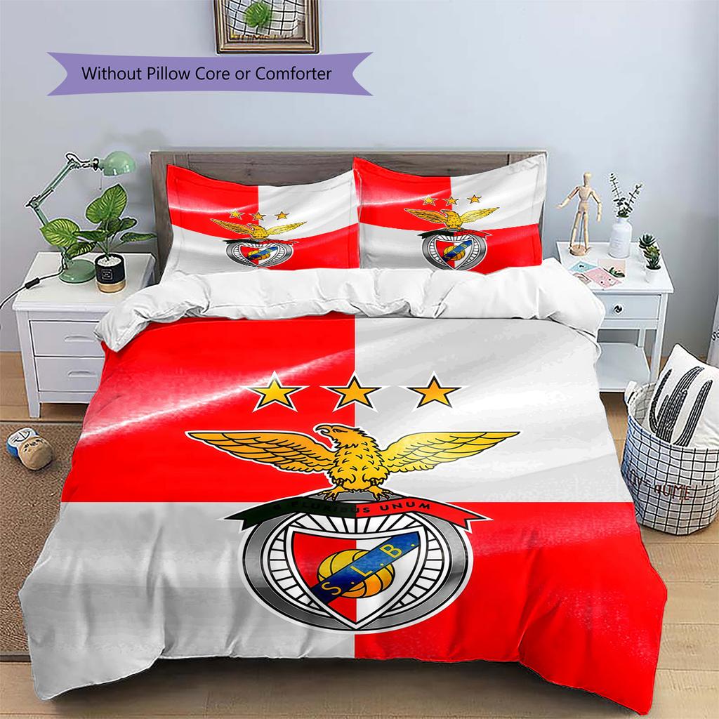 Sport Lisboa E Benfica2 Pattern Bedding Quilt Set Home Decoration Gift (1 * Duvet Cover + 2 * Pillowcase Without Core)