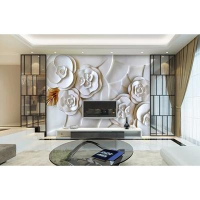Weiße Rose 3D Tapete Rose Foto Relief Tapete Modern Minimalistisch Wohnzimmer Schlafzimmer Hintergrund Wand Wandbilder
