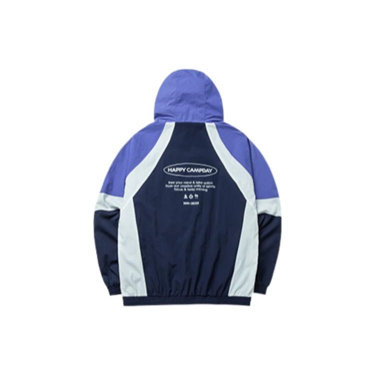 Anta Life Series Alphabet Print Zip Hooded Woven Jacket Unisex Jackets Grey Blue 952218641-2