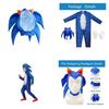Sonic The Hedgehog Kinder Deluxe Kostüm Jumpsuit für Halloween Cosplay