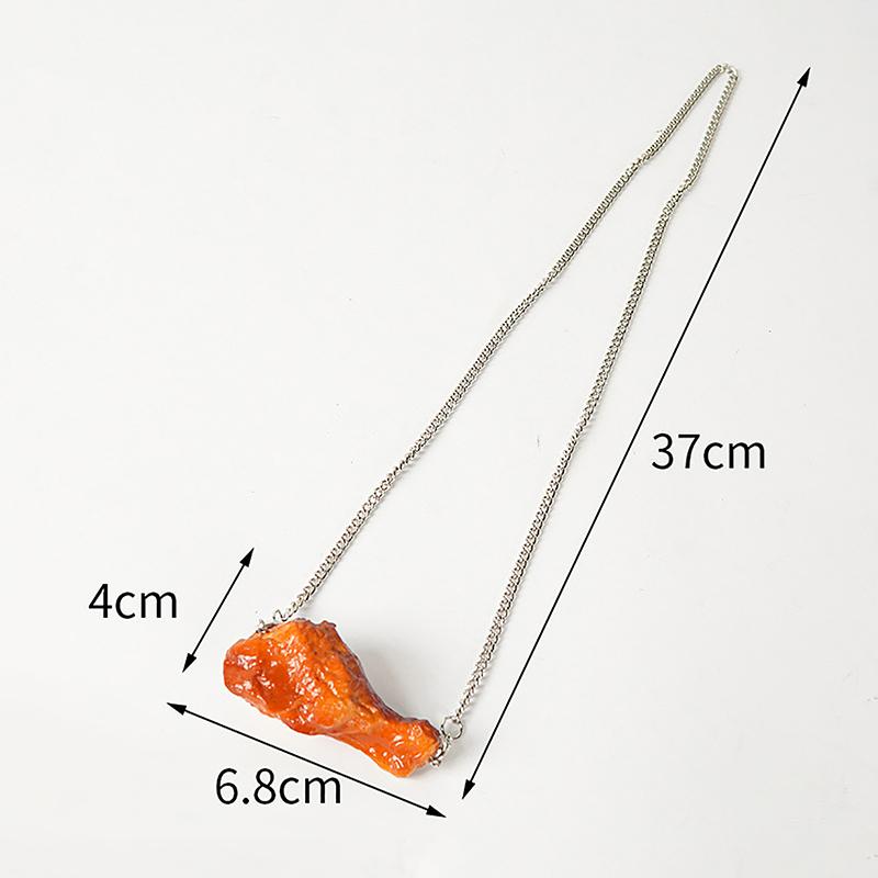 

Simulation Fried Chicken Pendant Necklace Funny Creative Food Chicken Legs Wings Necklace For Women Men Jewelry