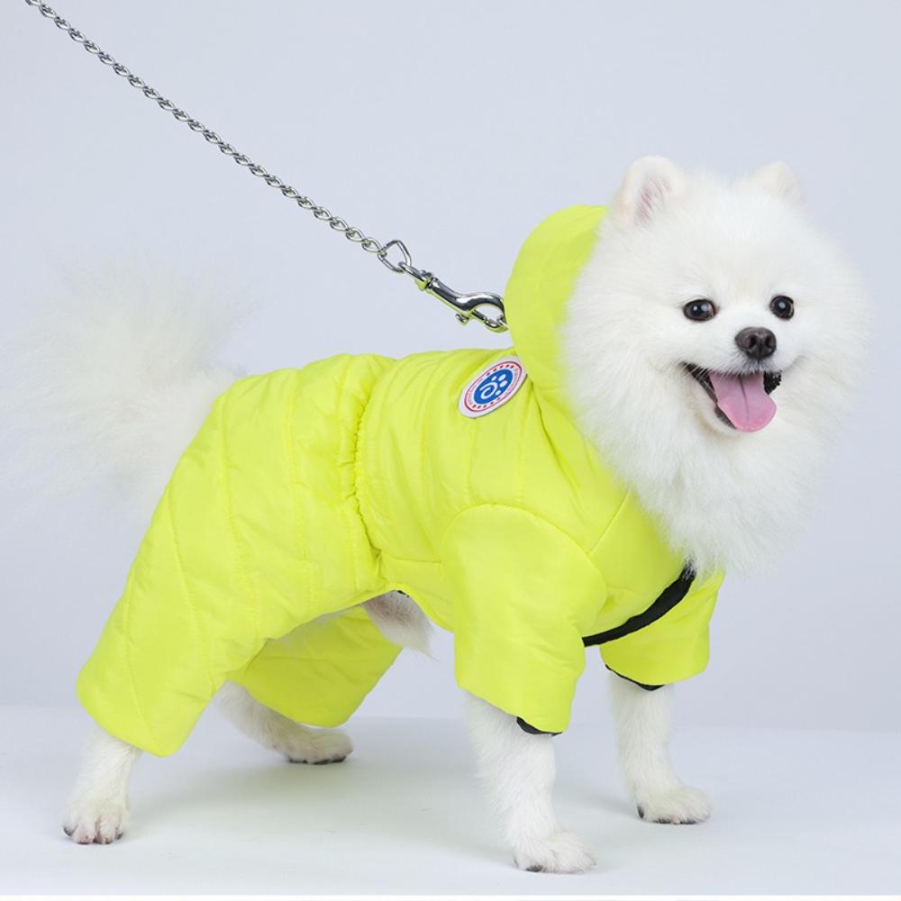 Winter Onesie Windproof Pet Clothing Lightweight Warm Dog Suit For Small & Medium Dogs Indooroutdoor Use Hooded Dogwear Outfit