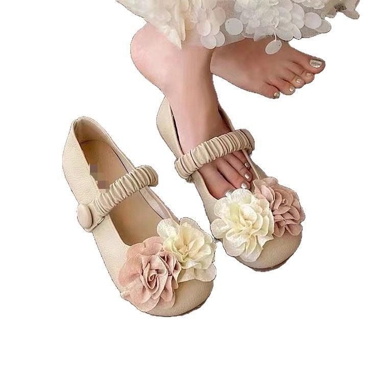 Niche fairy wind shallow mouth single shoes Mary Jane ladyshoes spring new retro flowers gentle evening shoes