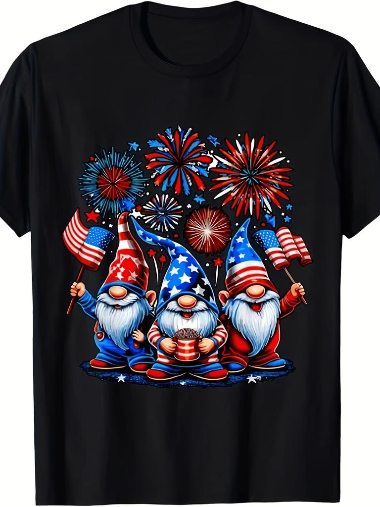 Patriotic Gnomes 4Th of July Celebration Shirt Unisex T-Shirt Men'S Casual Short