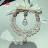 Fulu Gourd Shaped Artificial Crystal Car Pendant Rearview Mirror Hanging Tassel Decor For Women
