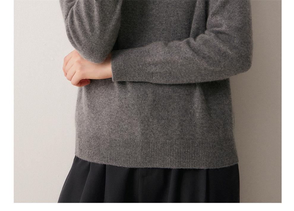 Women's 100% Cashmere High Neck Chunky Knit Sweater with Multi-Button Design - Solid Color for Autumn/Winter