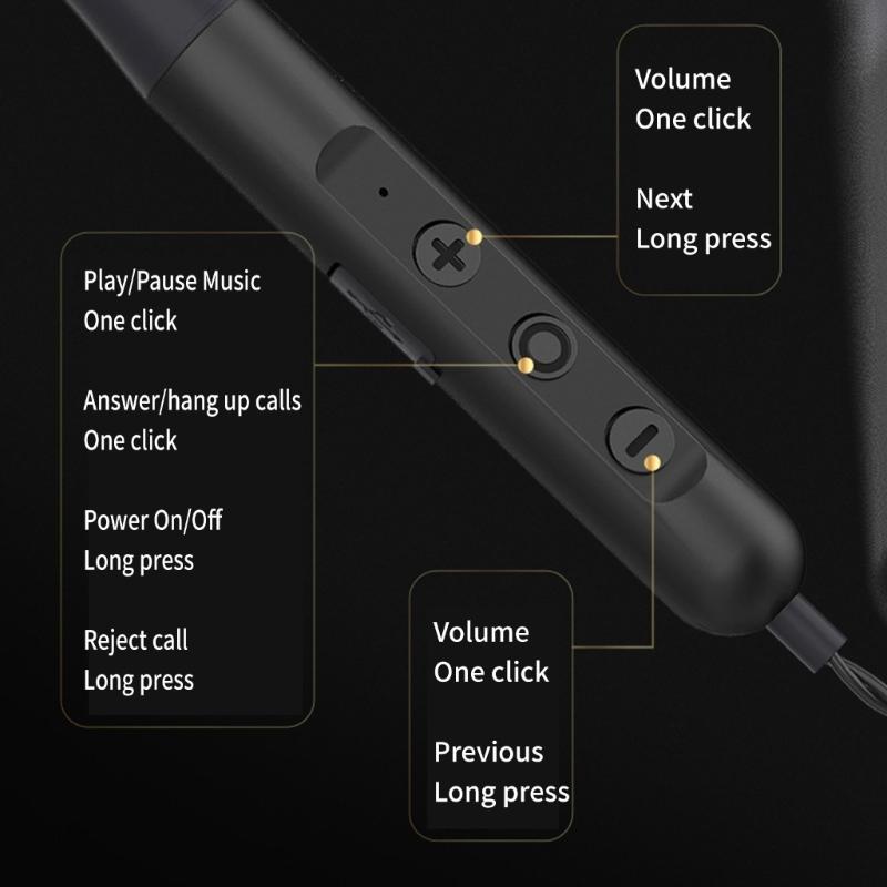 BX03 Ergonomic Neckband Earphones In Ear Headphones Advanced 5.0 Wireless for Workouts Commuting Travel Sports Headsets