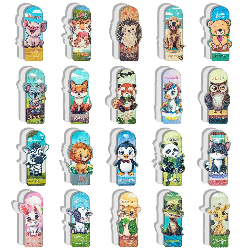 20 Cartoon Small Animal Paper Laser Bookmarks High Value Small Animal Bookmarks