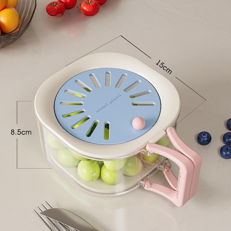 New Wash vegetable basin, wash fruits drain basketwith Handle Refrigerator Storage Bowl Home Kitchen Organizer