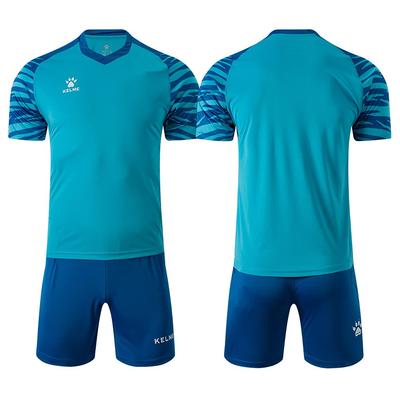 Kelme Men's Soccer Uniform Practice Set (T-shirt & Pants) for Soccer/Futsal (Blue, Size L)