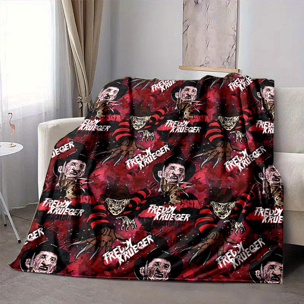 1pc A Nightmare on Elm Street Flannel Throw Blanket - HD Printed Lightweight Soft Warm All-Season Blanket for Sofa, Bed, Travel, Camping 080
